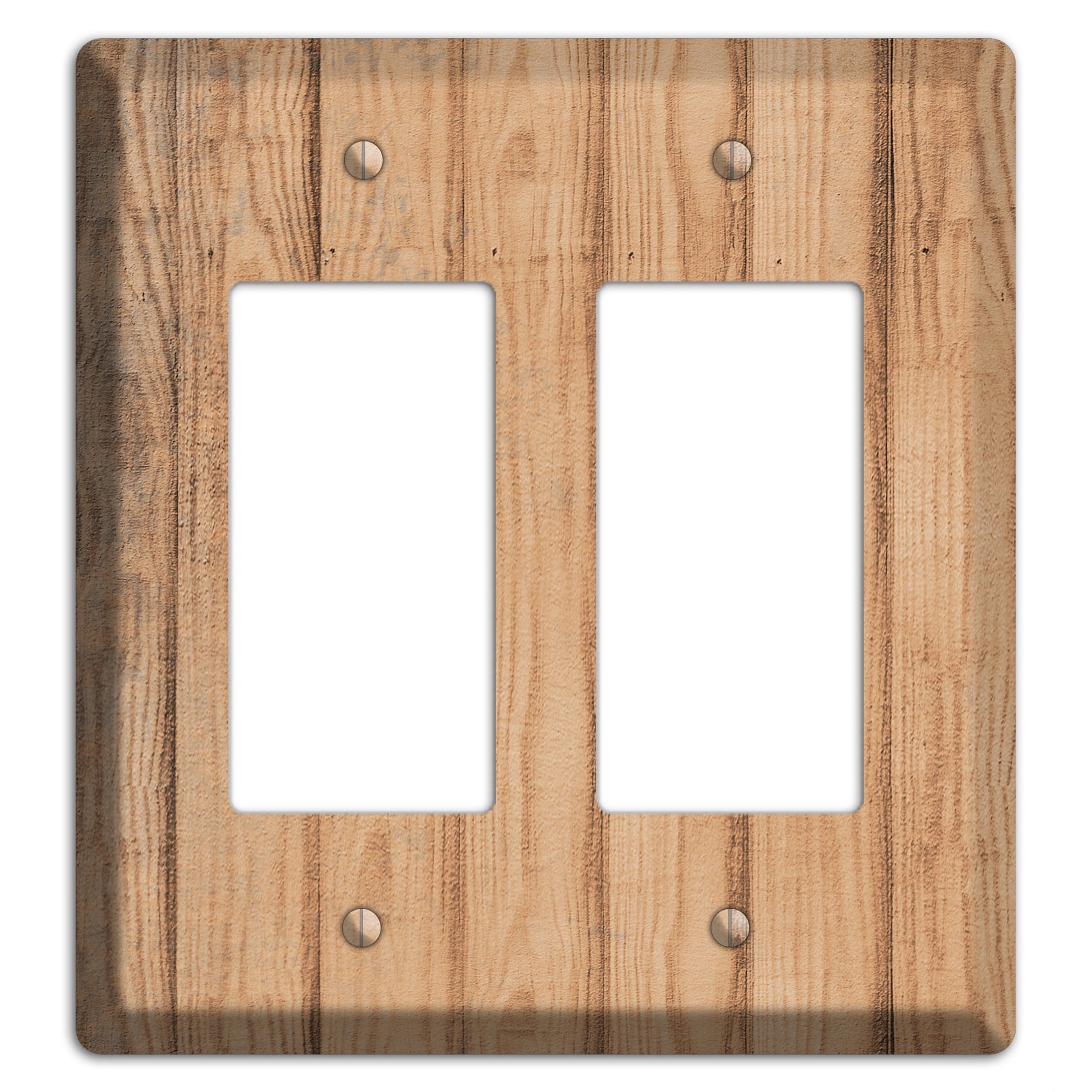 Tan Weathered Wood 2 Rocker Wallplate