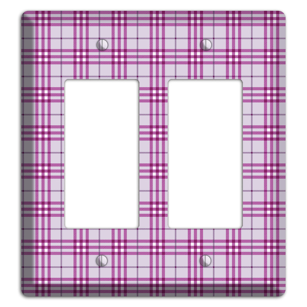Purple Plaid 2 Rocker Wallplate