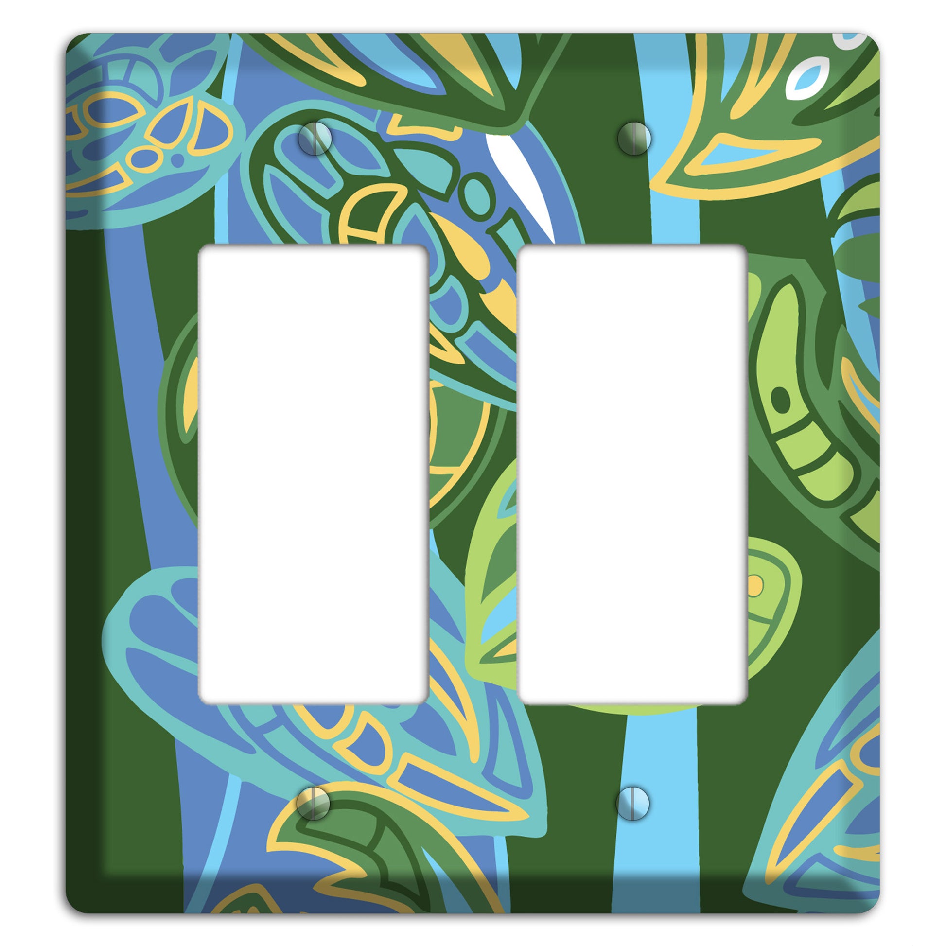 Pacific Blue and Green 2 Rocker Wallplate
