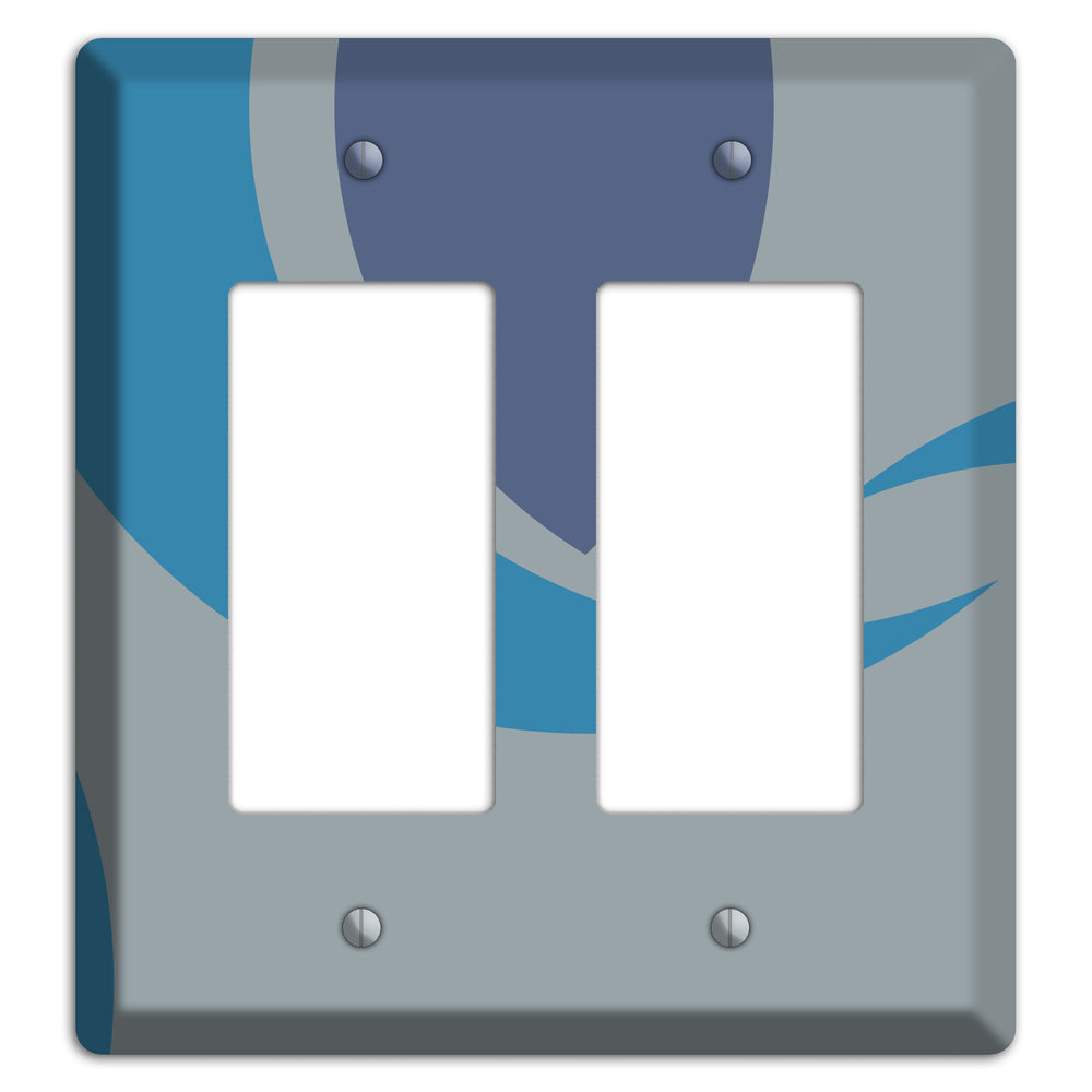 Grey and Blue Abstract 2 Rocker Wallplate