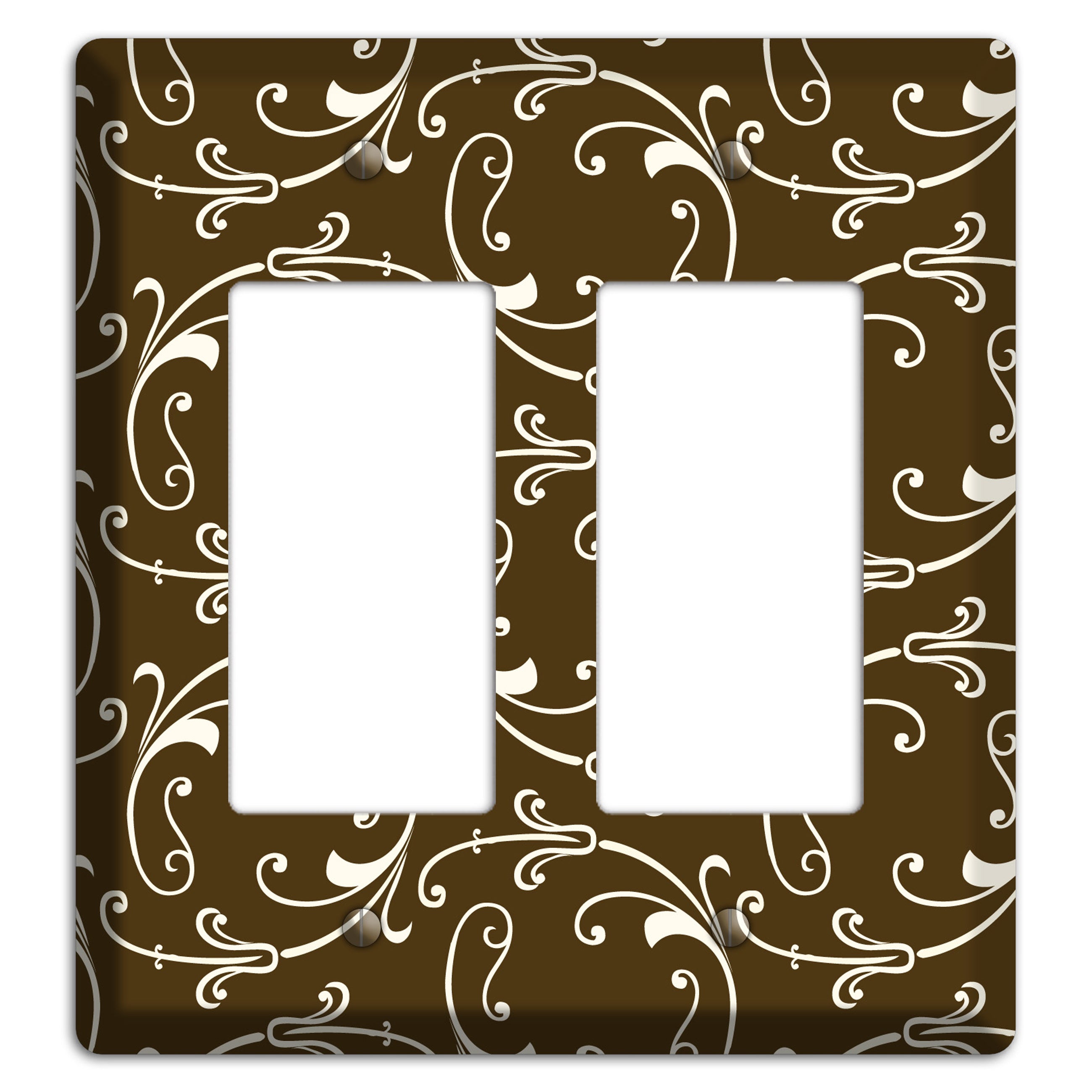 Brown Victorian Sprig 2 Rocker Wallplate