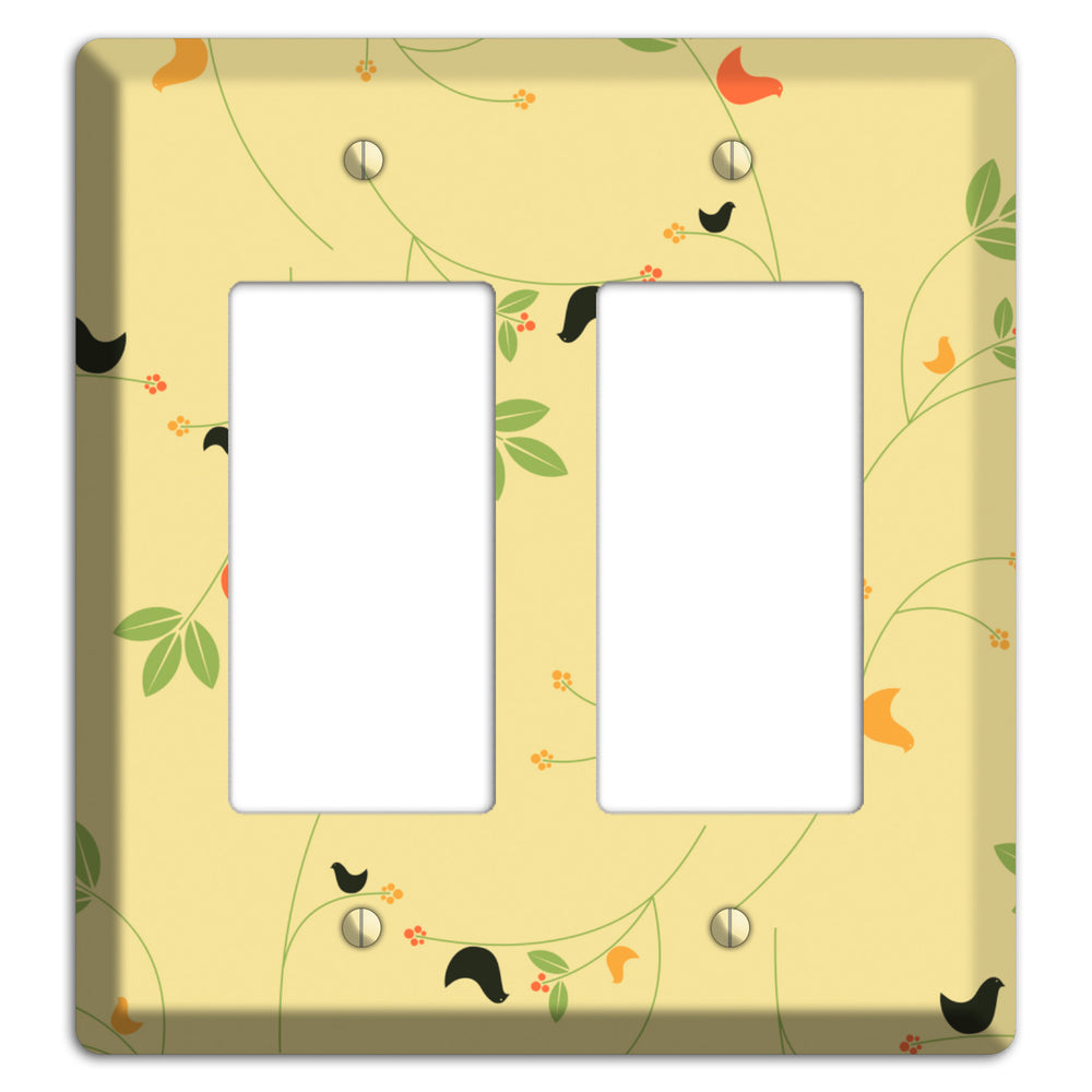 Delicate Yellow Flowers 2 Rocker Wallplate