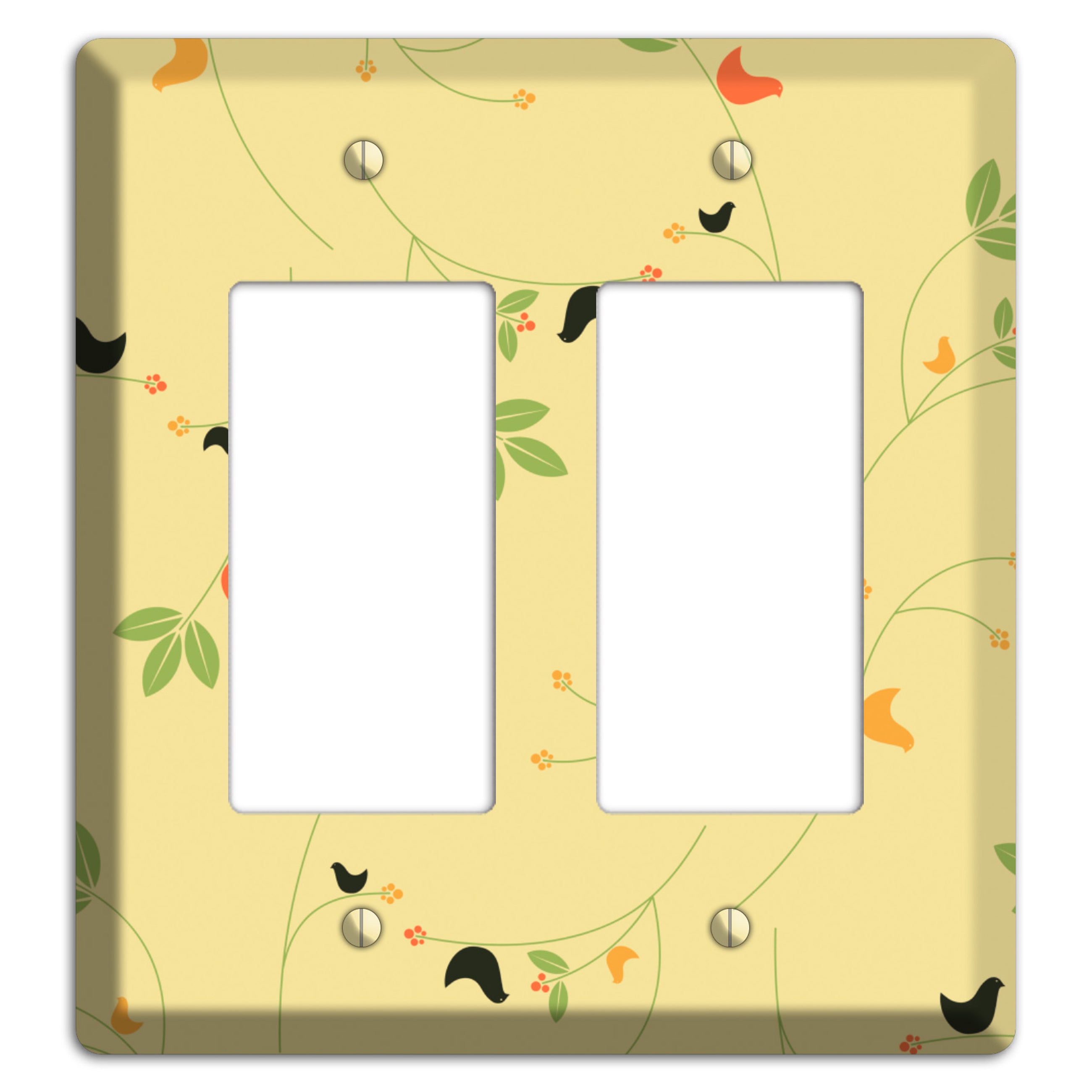 Delicate Yellow Flowers 2 Rocker Wallplate