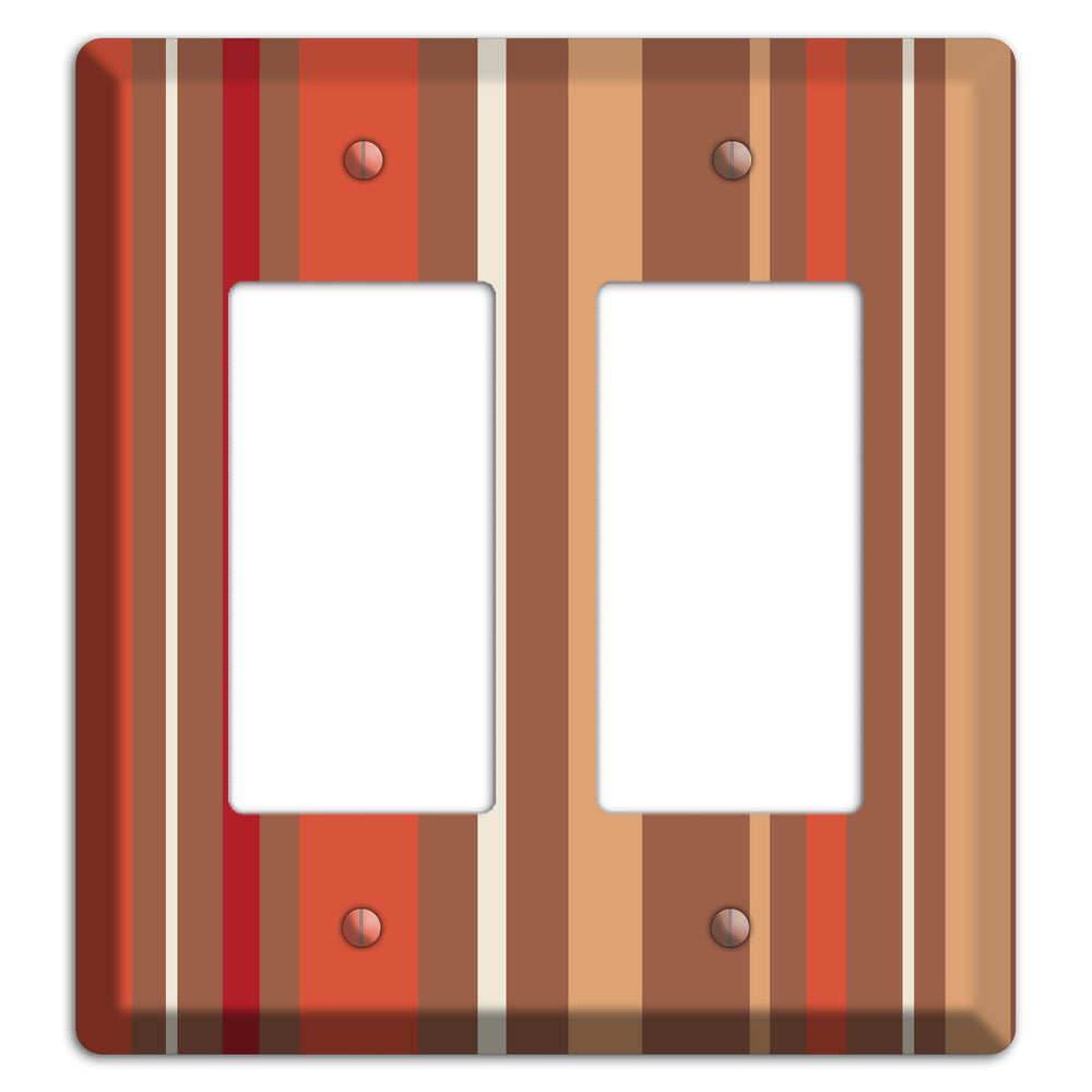 Multi Coral Vertical Stripe 2 Rocker Wallplate