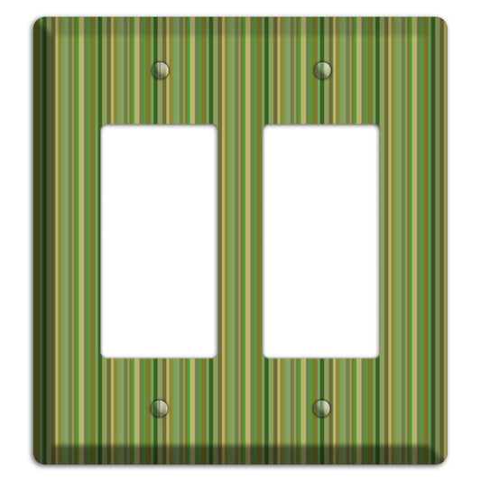 Multi Green Vertical Stripes 2 Rocker Wallplate