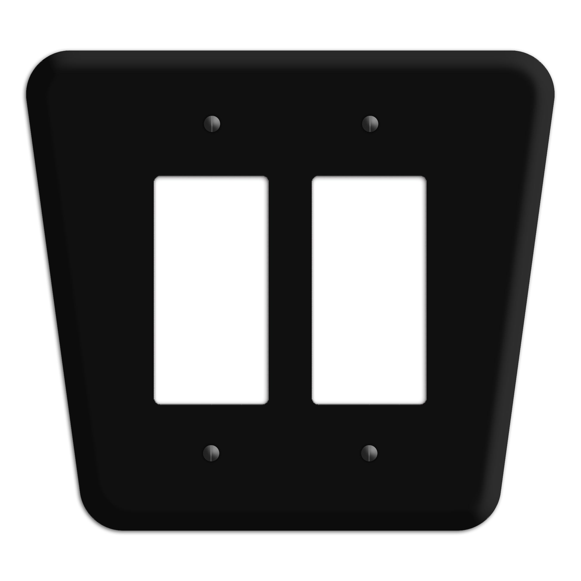 Matte Black Mid-Century 2 Rocker Wallplate