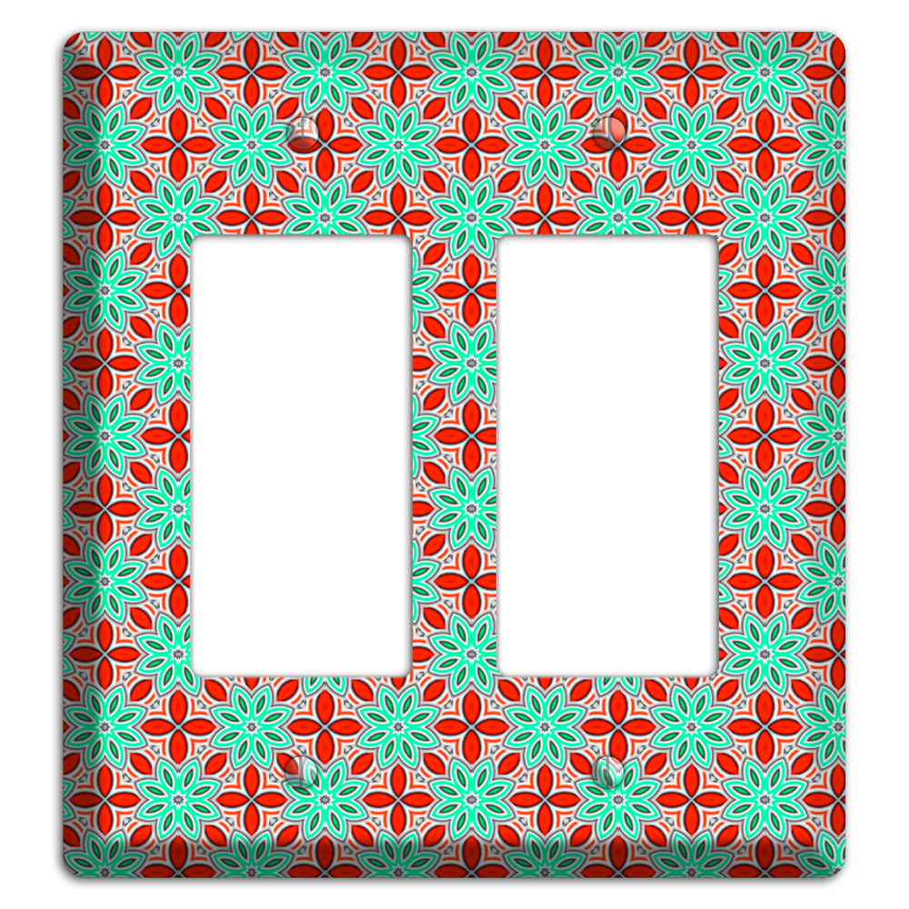 Green and Red Foulard 2 Rocker Wallplate