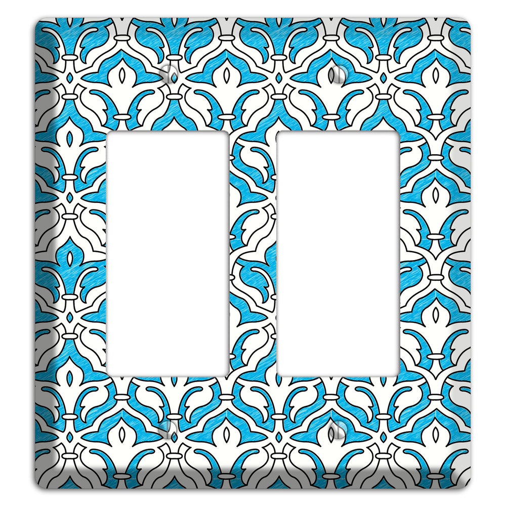 Blue Scallop Tapestry 2 Rocker Wallplate