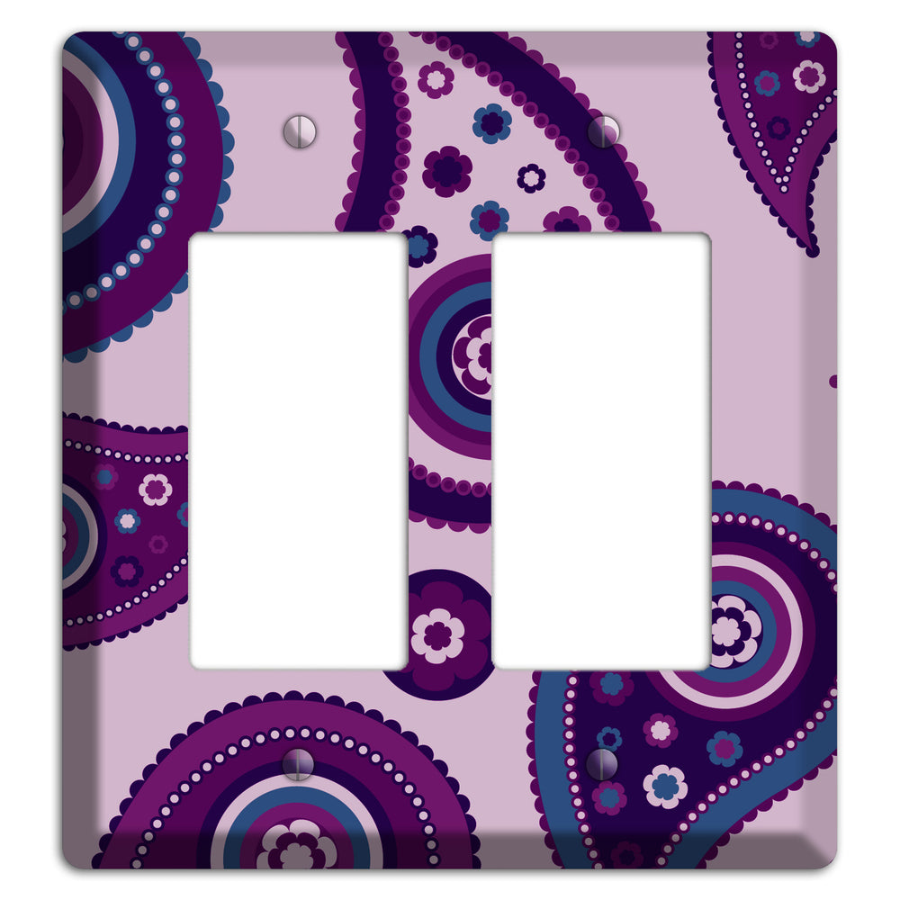 Light Purple Pailsey 2 Rocker Wallplate