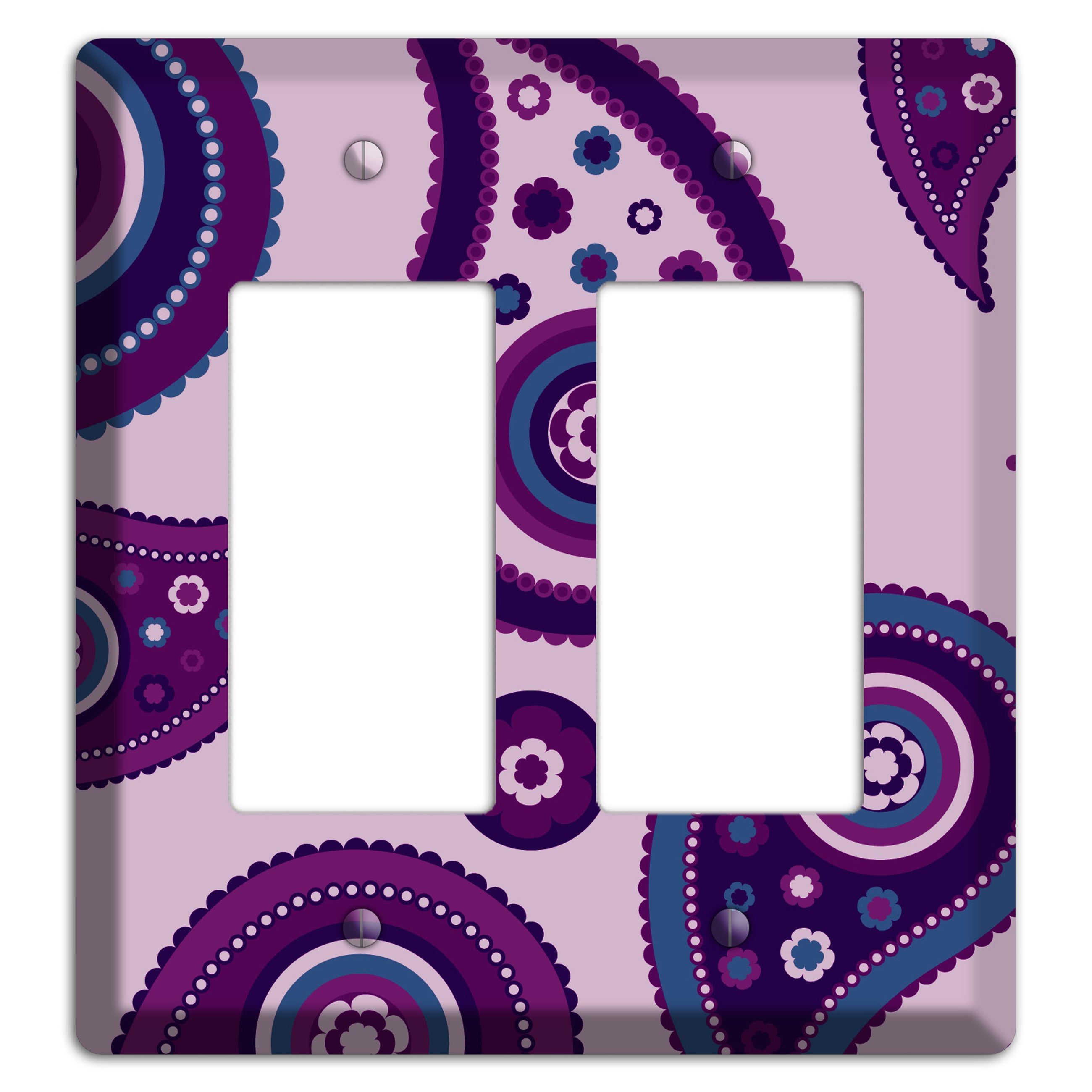 Light Purple Pailsey 2 Rocker Wallplate