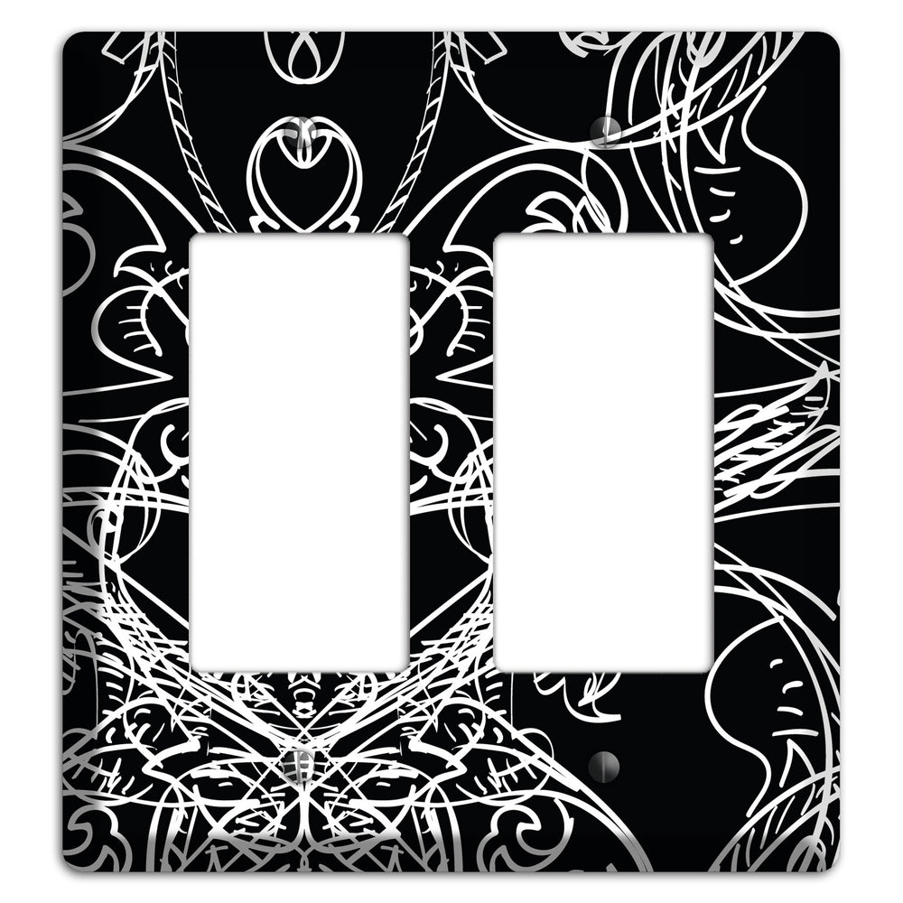 Black Deco Sketch 2 Rocker Wallplate
