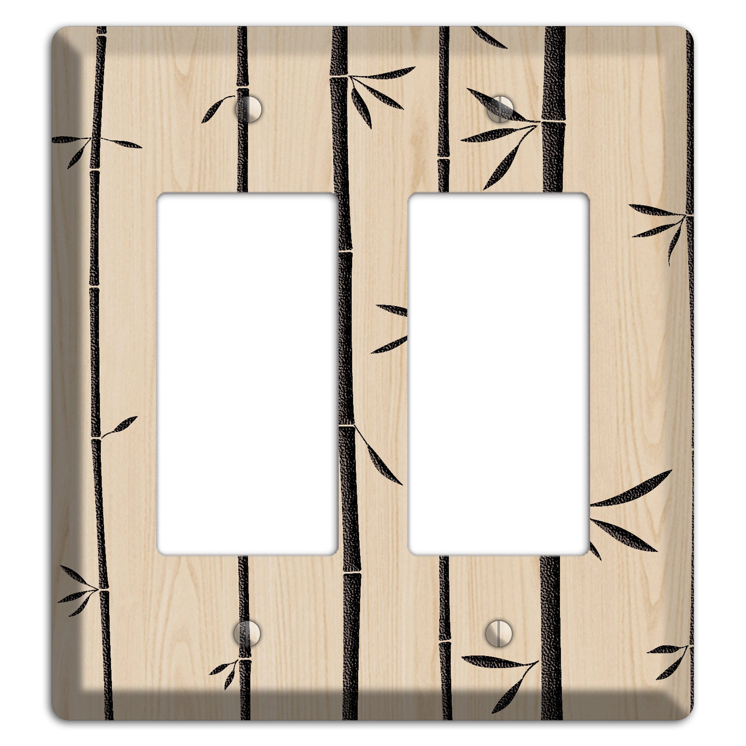Bamboo Wood Lasered 2 Rocker Wallplate