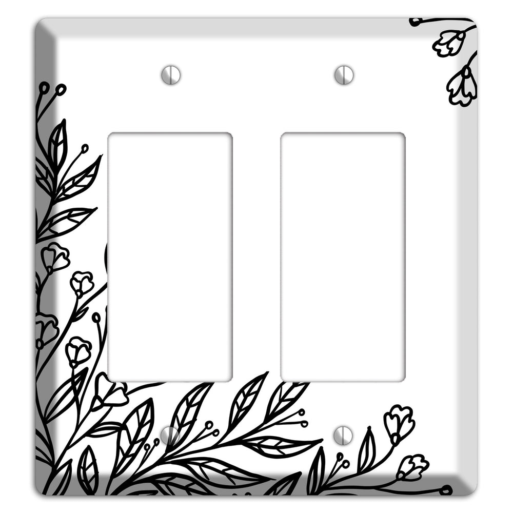 Hand-Drawn Floral 2 2 Rocker Wallplate