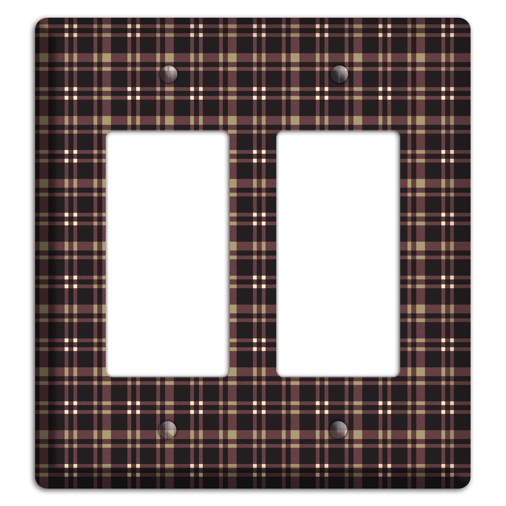 Dark Brown Plaid 2 Rocker Wallplate