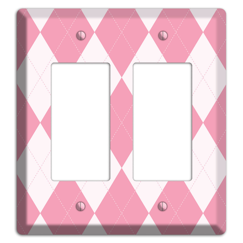 Pink Argyle 2 Rocker Wallplate