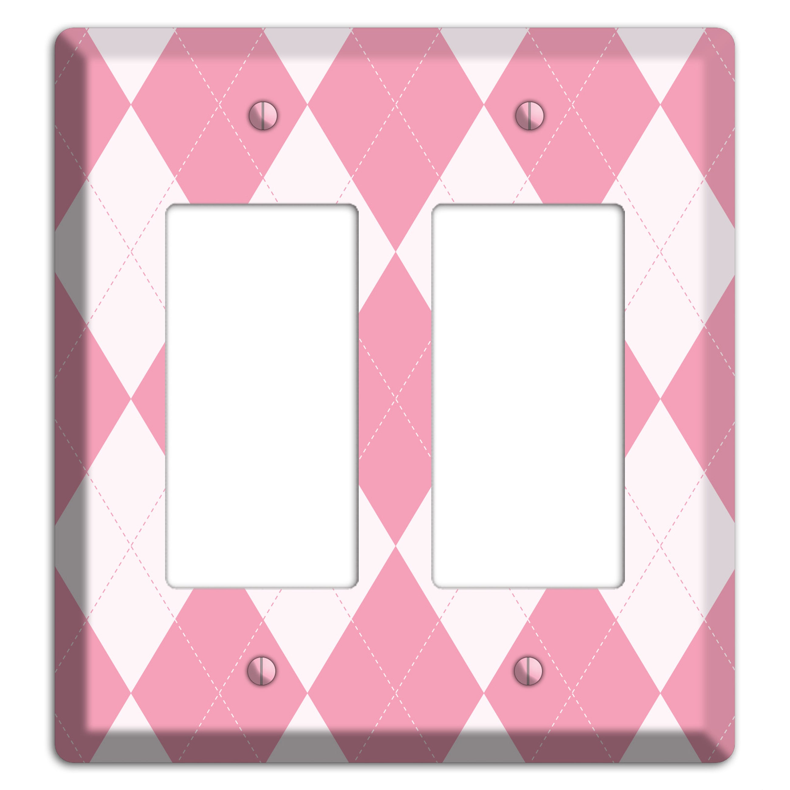 Pink Argyle 2 Rocker Wallplate