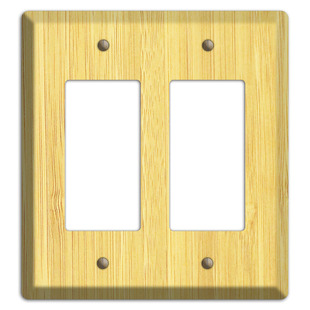 Natural Bamboo Wood Double Rocker Cover Plate