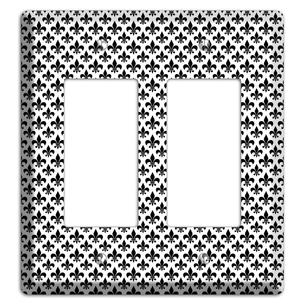 Black and White Fleur de lis 2 Rocker Wallplate