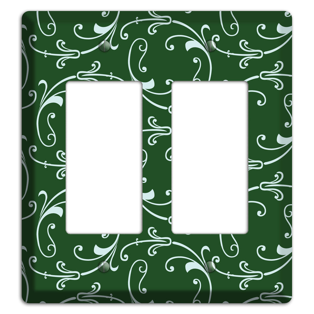Green Victorian Sprig 2 Rocker Wallplate