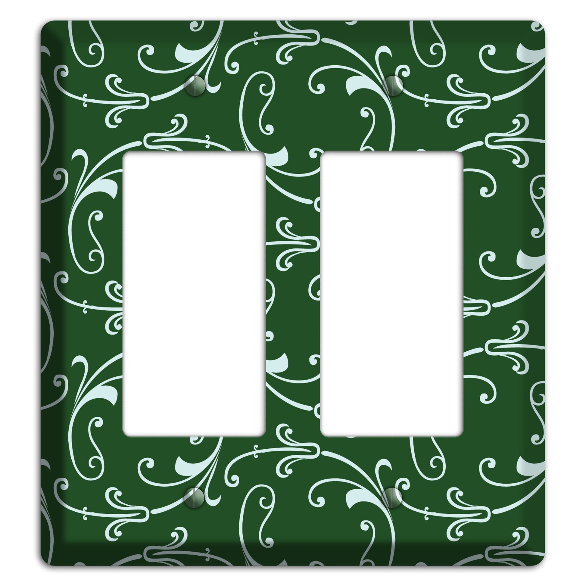 Green Victorian Sprig 2 Rocker Wallplate