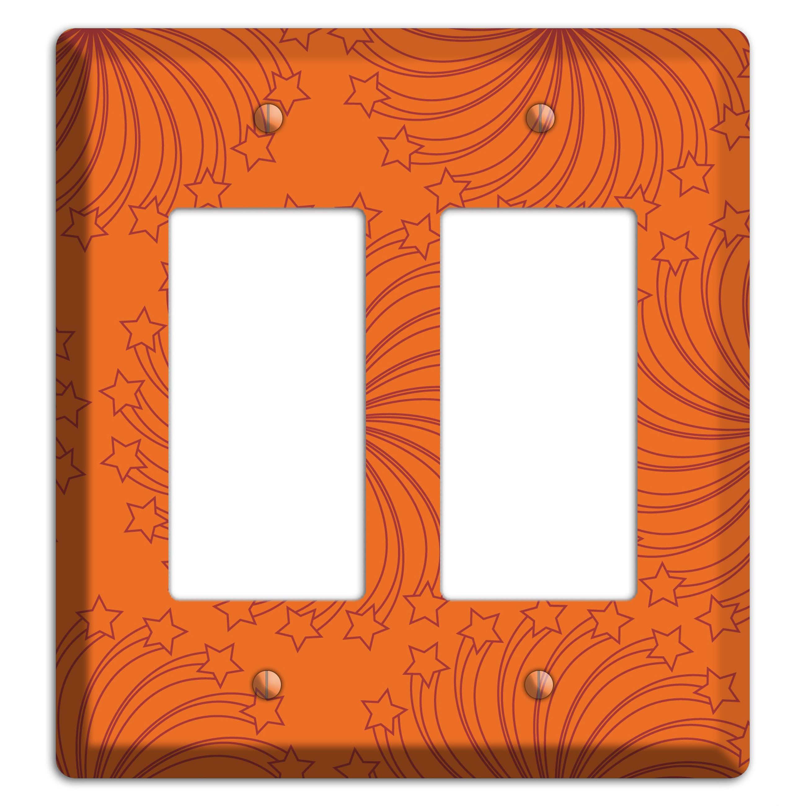 Multi Orange Star Swirl 2 Rocker Wallplate