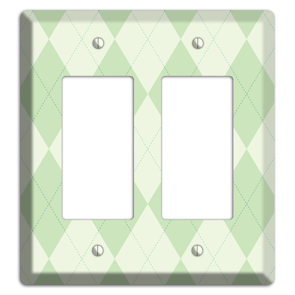 Light Green Argyle 2 Rocker Wallplate