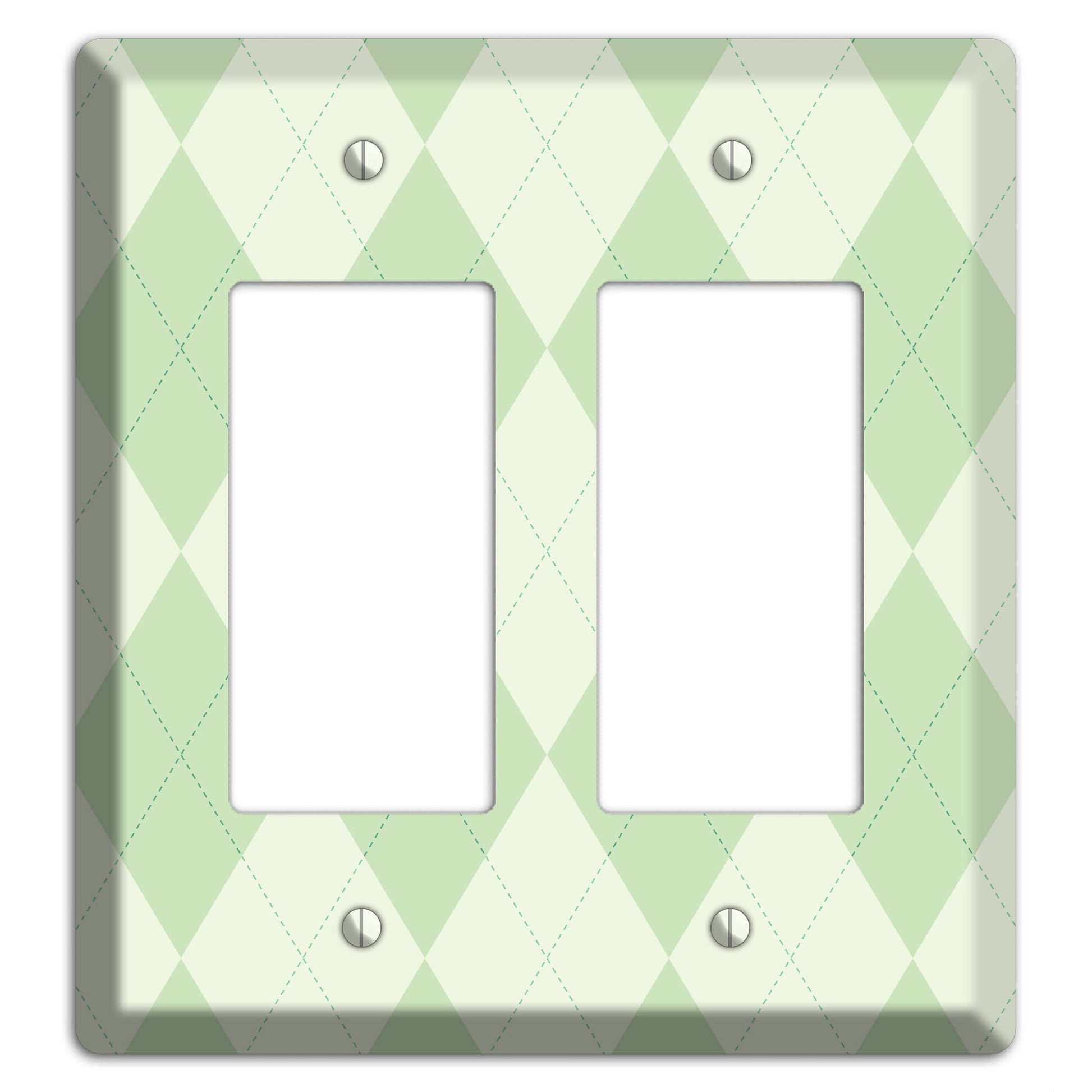 Light Green Argyle 2 Rocker Wallplate