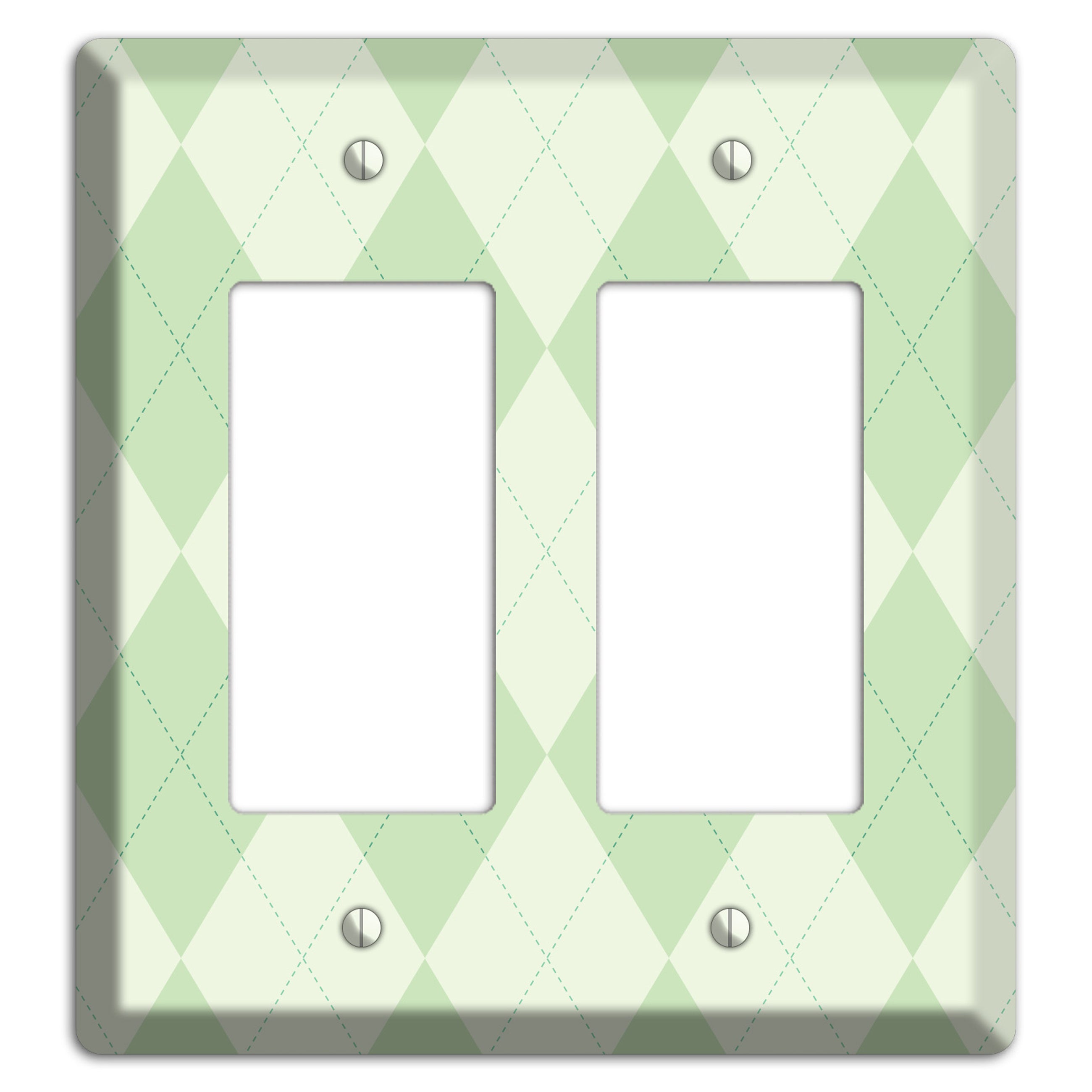 Light Green Argyle 2 Rocker Wallplate