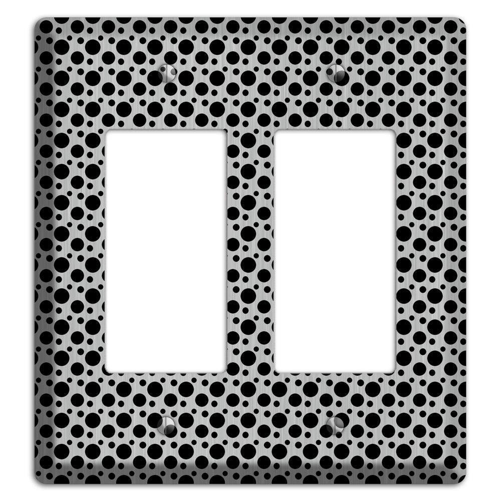 Small and Tiny Polka Dots Stainless Steel 2 Rocker Wallplate