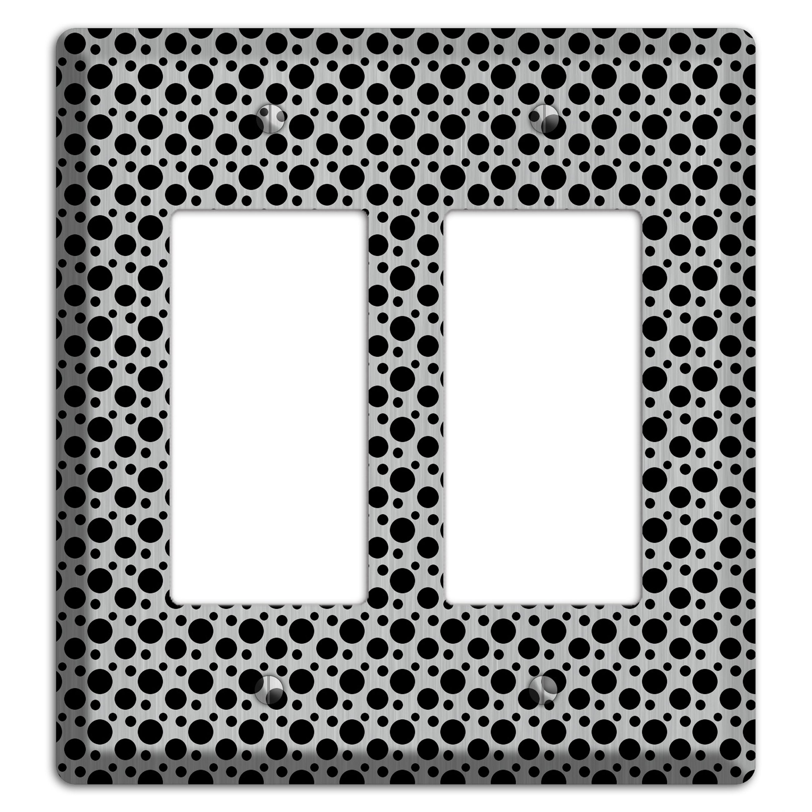 Small and Tiny Polka Dots Stainless 2 Rocker Wallplate