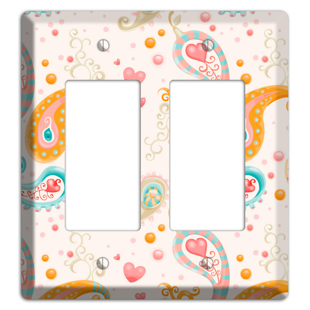 Multi Color Paisley 2 Rocker Wallplate