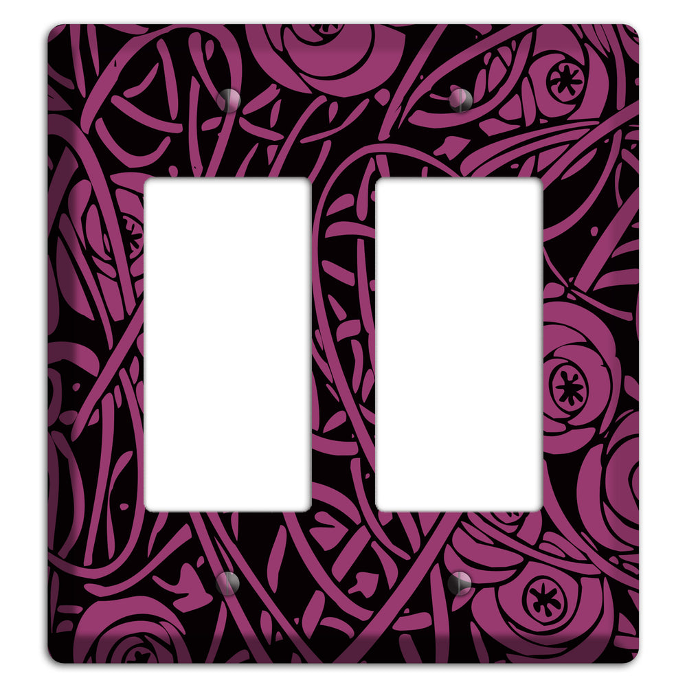 Fuschia Deco Floral 2 Rocker Wallplate