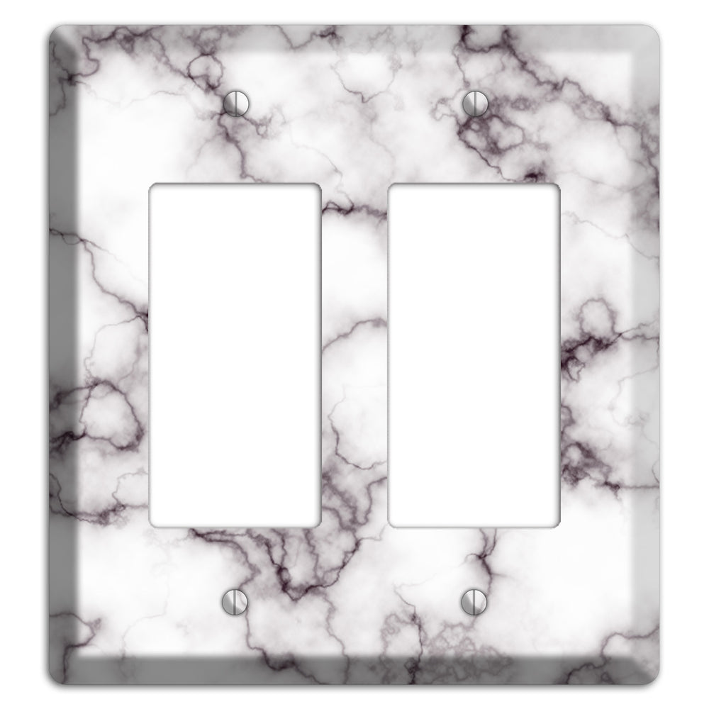 Black Stained Marble 2 Rocker Wallplate