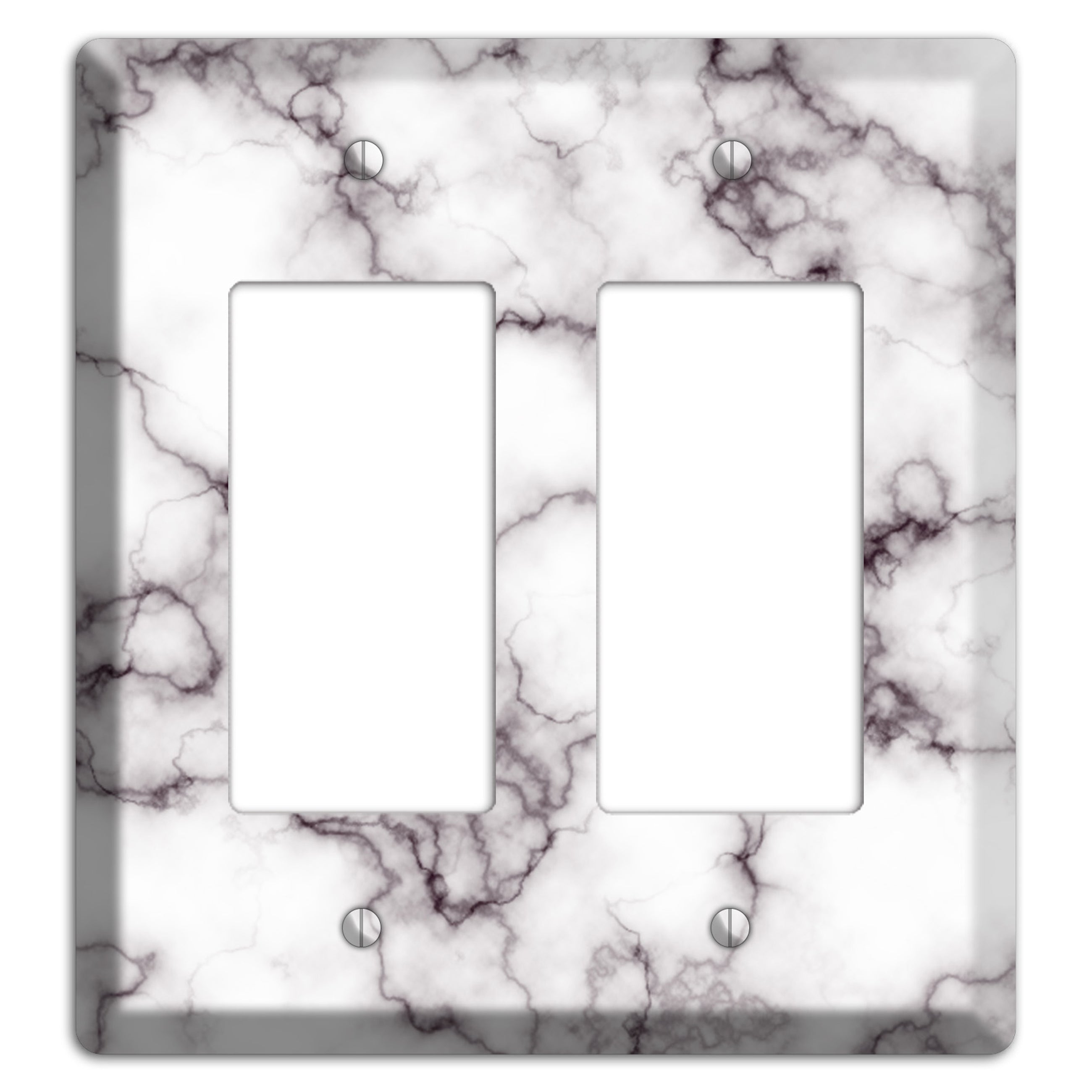 Black Stained Marble 2 Rocker Wallplate
