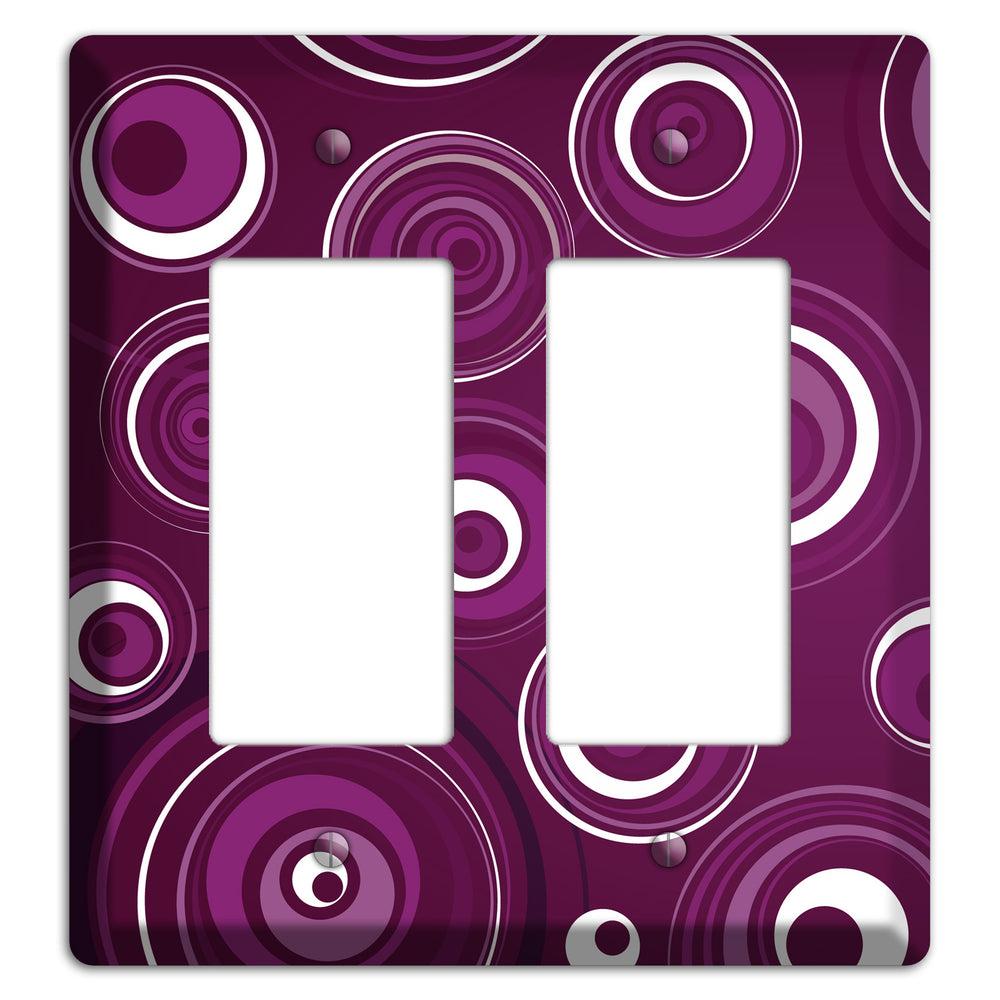 Purple Circles 2 2 Rocker Wallplate