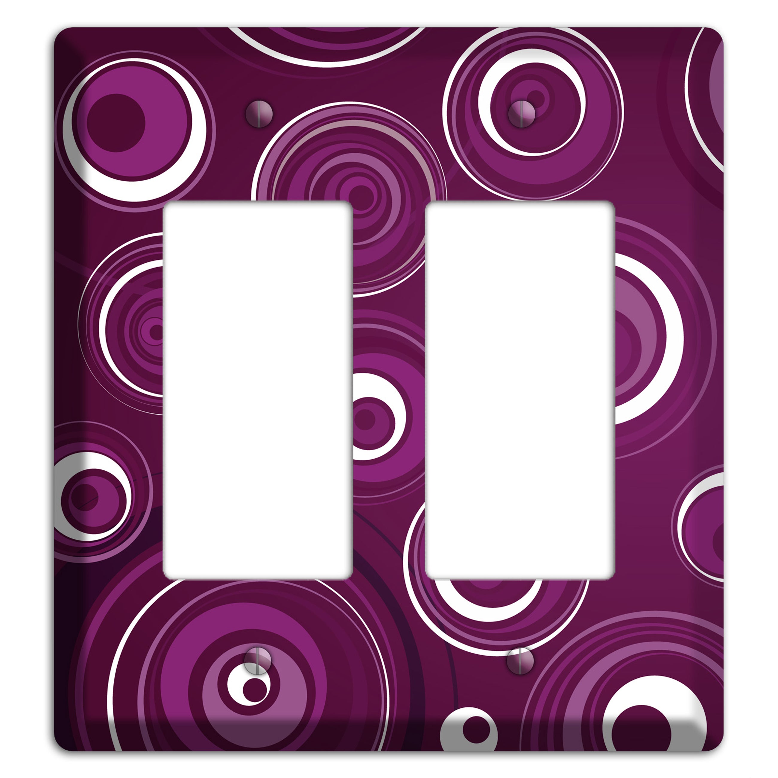 Purple Circles 2 2 Rocker Wallplate