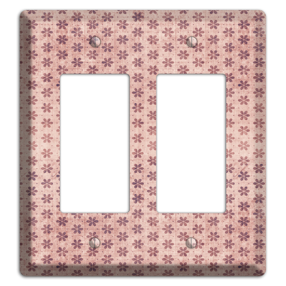 Dusty Pink Grunge Floral Contour 2 Rocker Wallplate