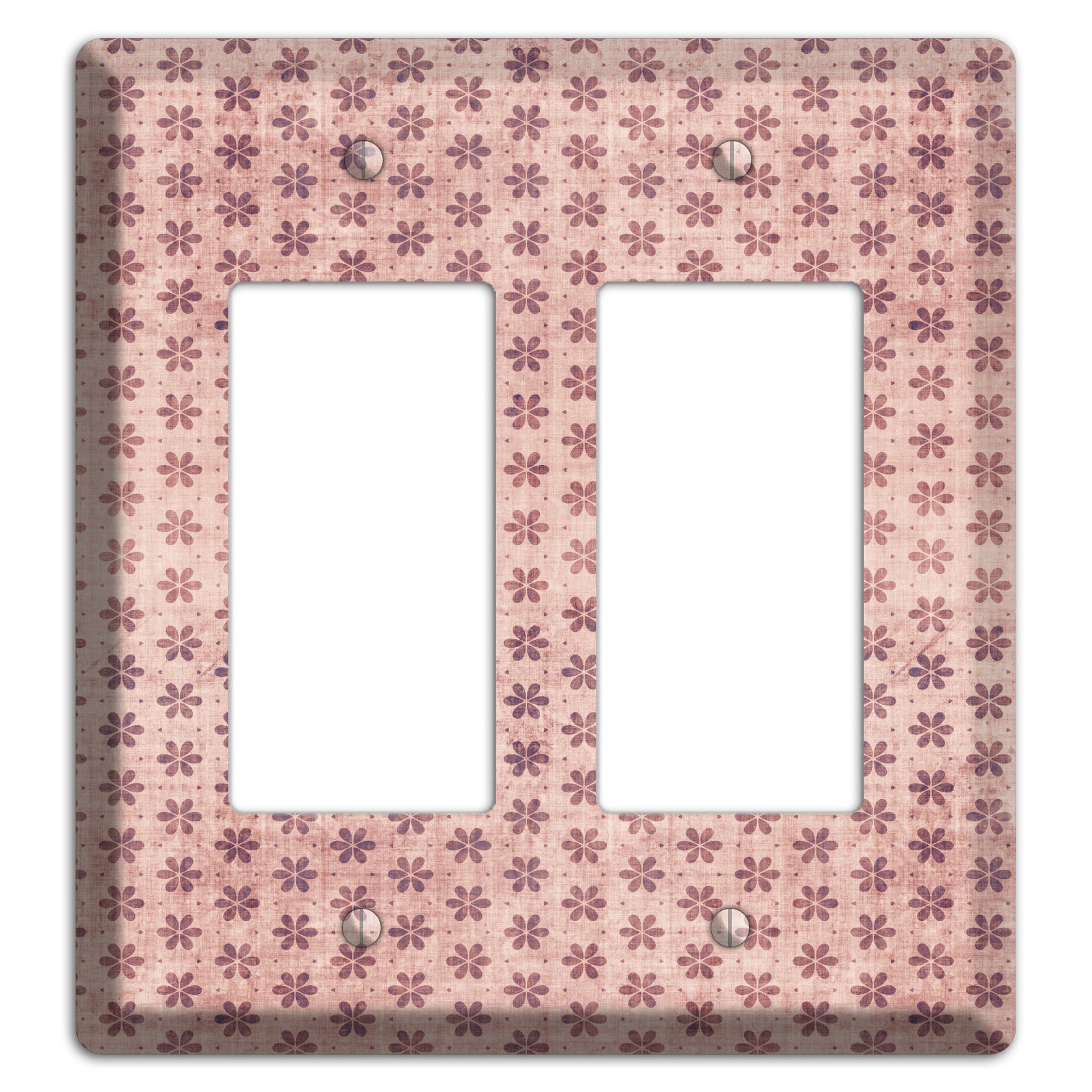 Dusty Pink Grunge Floral Contour 2 Rocker Wallplate