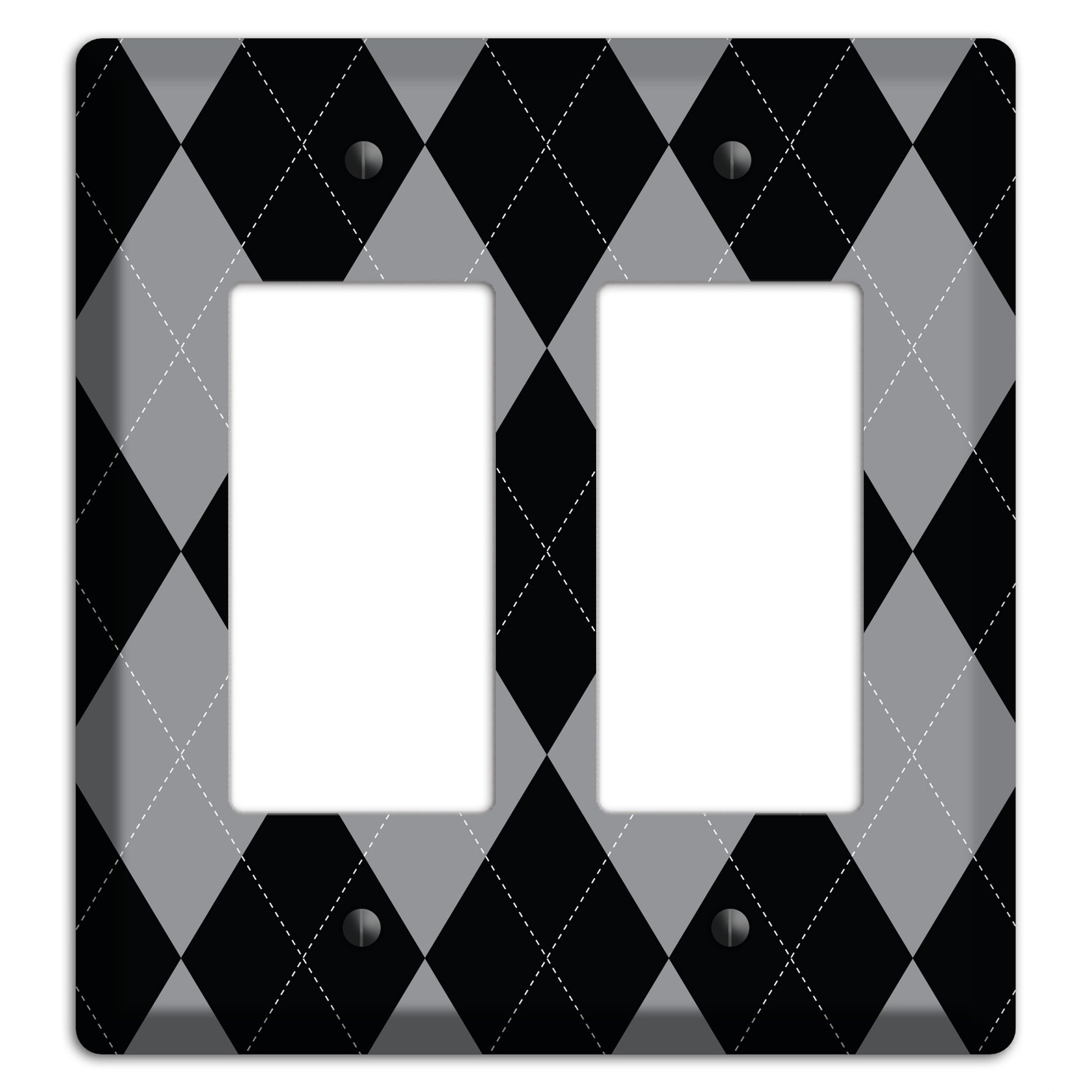 Light Purple and Black 2 Rocker Wallplate