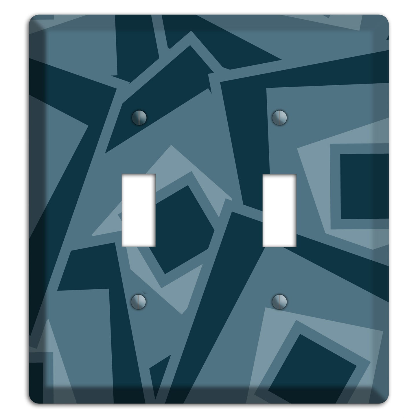 Blue-grey Retro Cubist 2 Toggle Wallplate