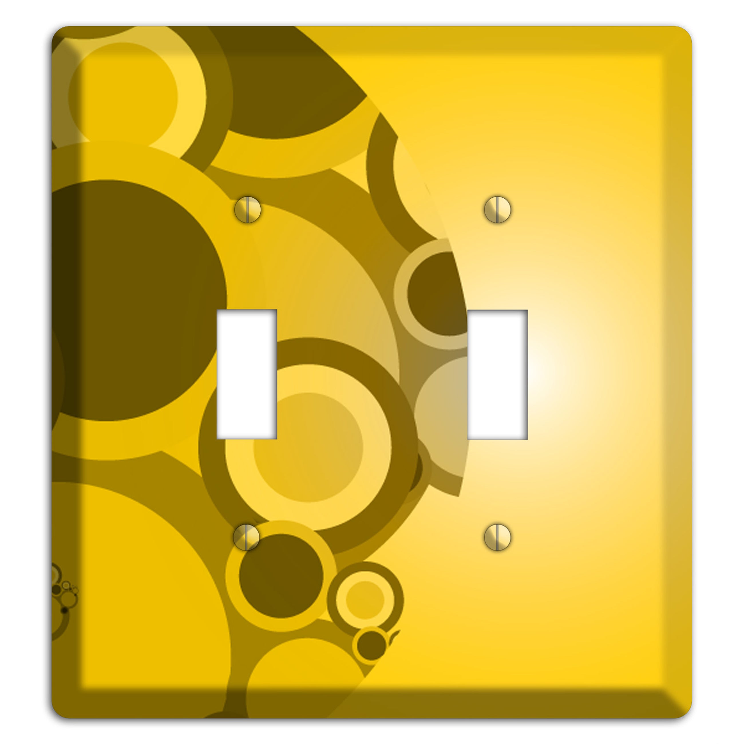 Mustard Yellow Circles 2 Toggle Wallplate