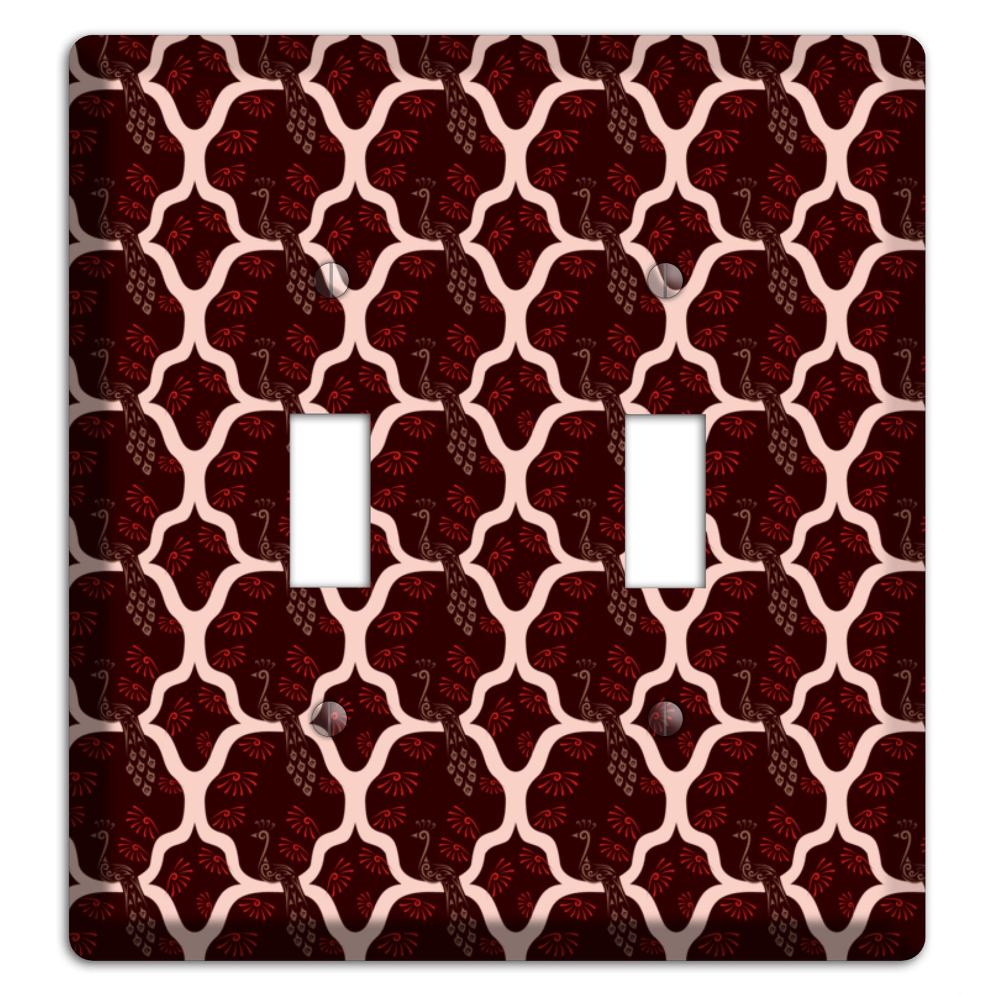 Dark Quatrefoil Peacock 2 Toggle Wallplate