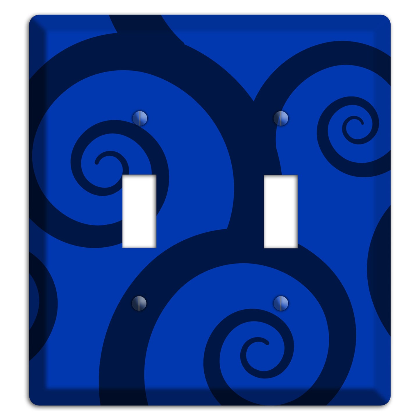 Blue Large Swirl 2 Toggle Wallplate