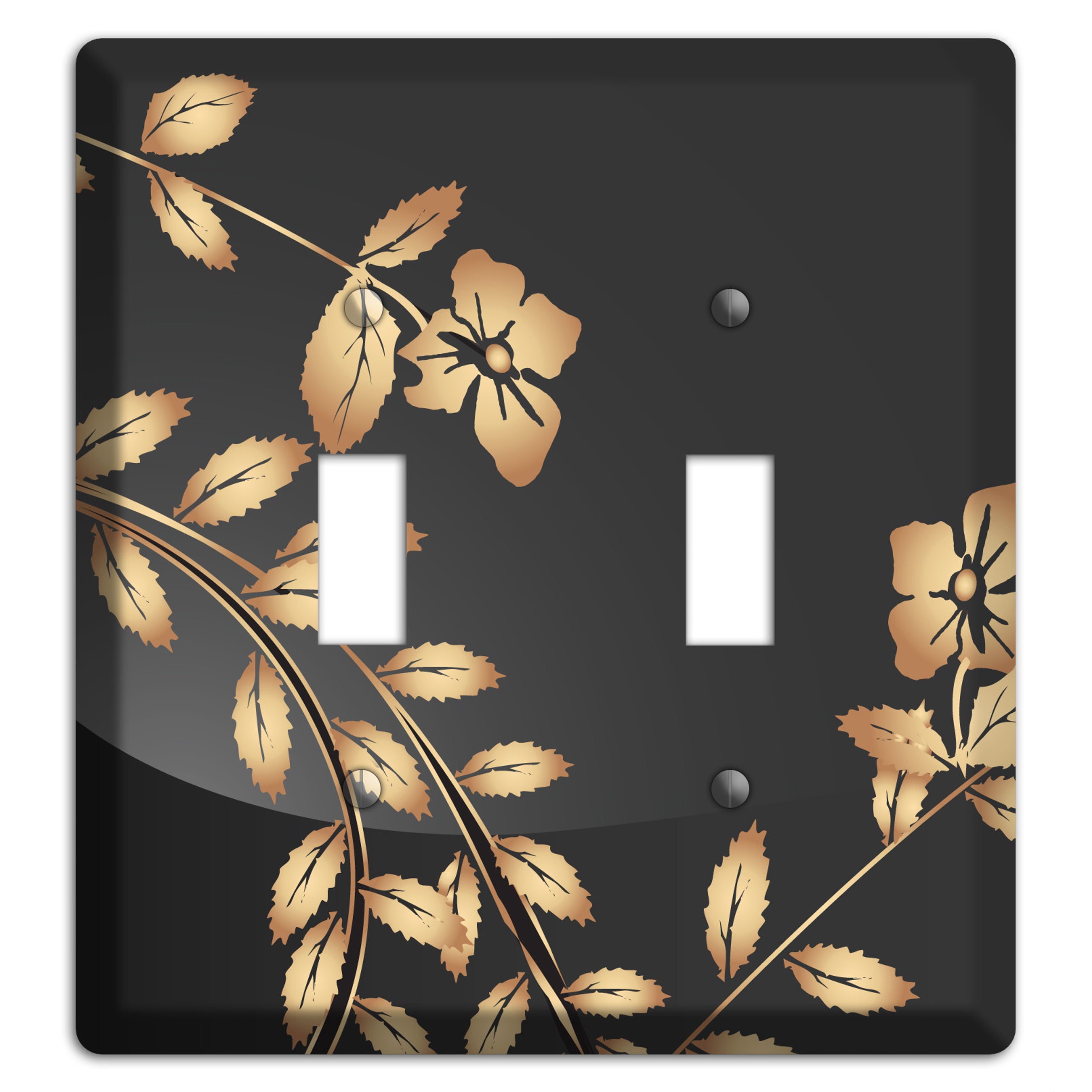 Black Sprig 2 Toggle Wallplate