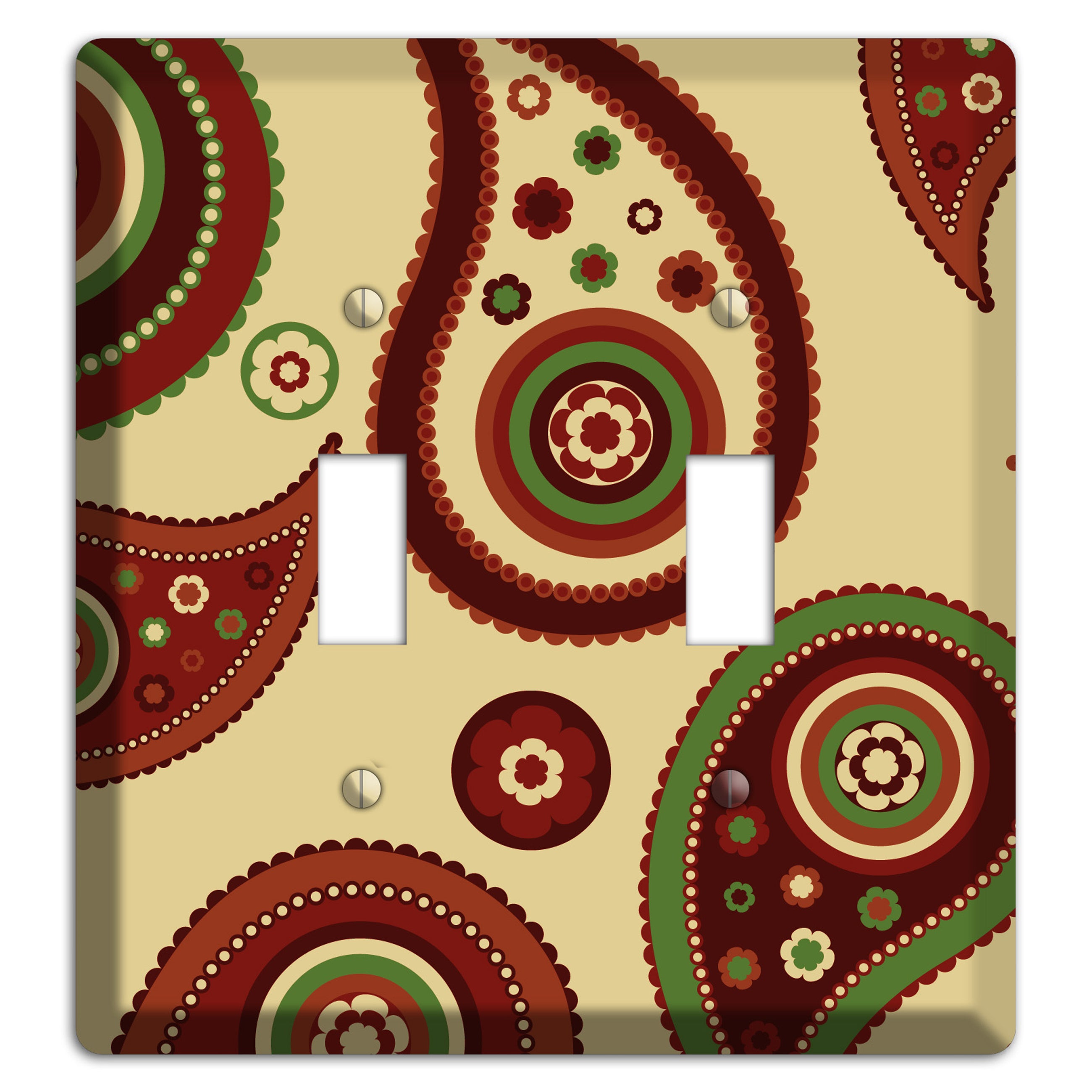 Beige Paisley 2 Toggle Wallplate