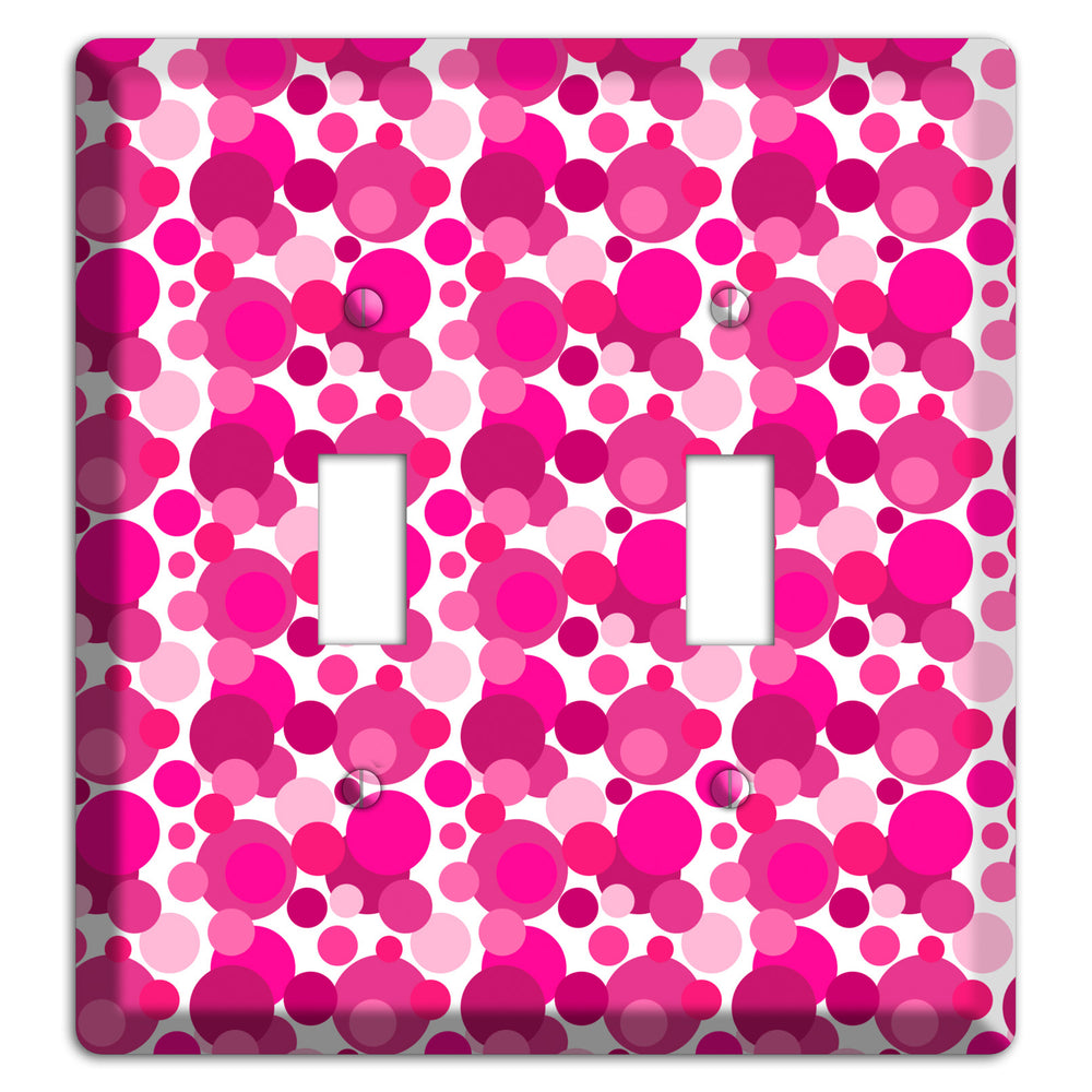 Multi Fuschia Bubble Dots 2 Toggle Wallplate