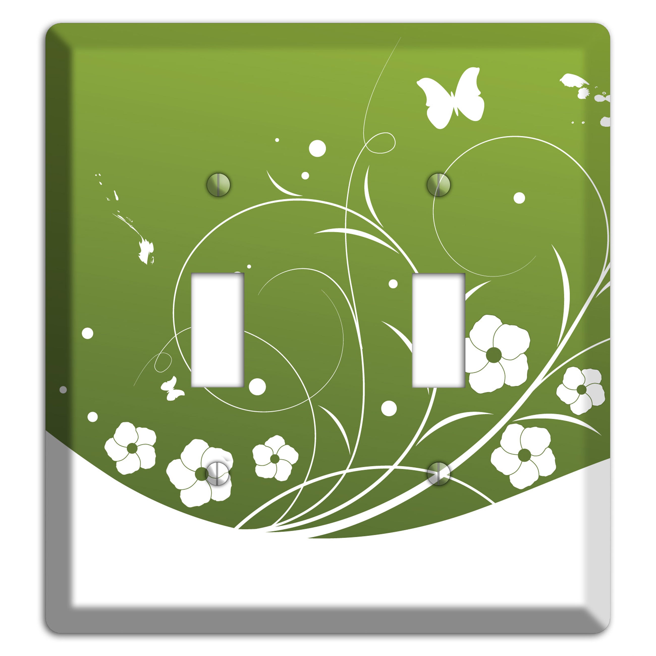Green Floral Sprig 2 Toggle Wallplate