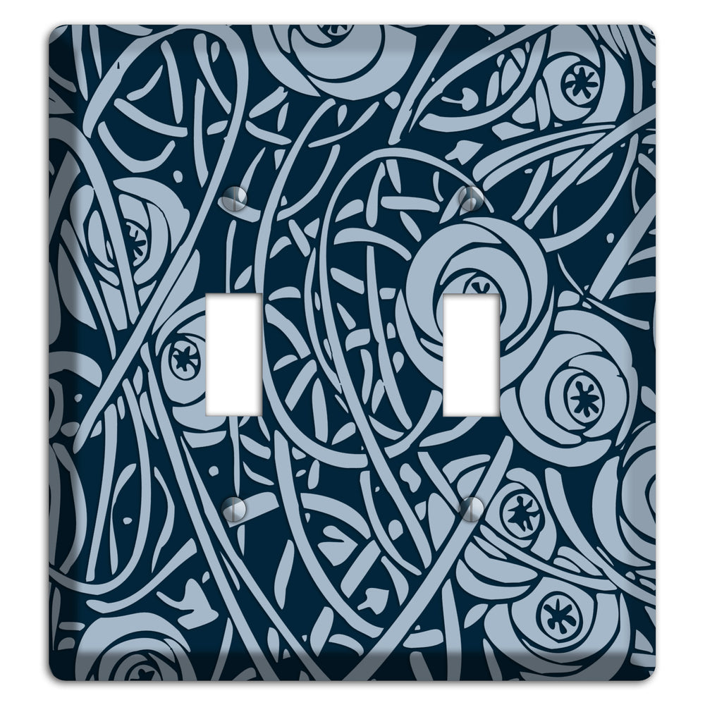Navy Abstract Floral 2 Toggle Wallplate