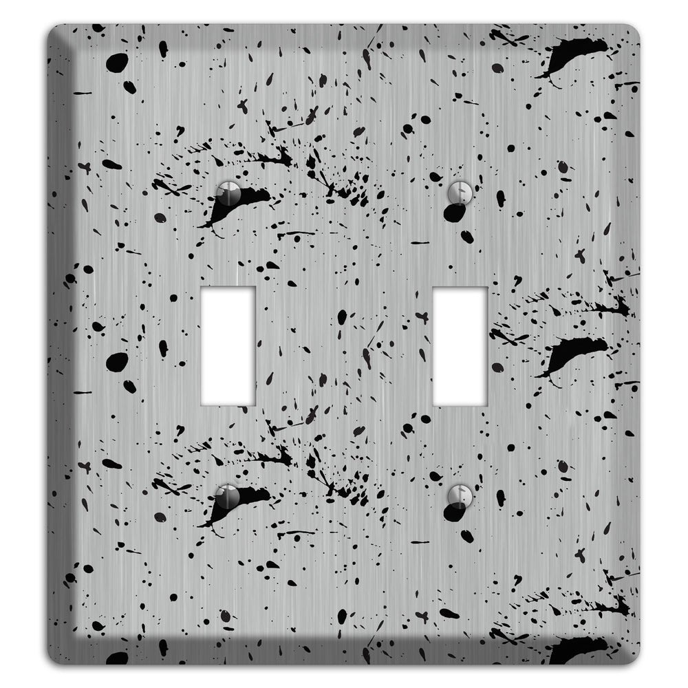 Ink Splash 5 Stainless Steel 2 Toggle Wallplate