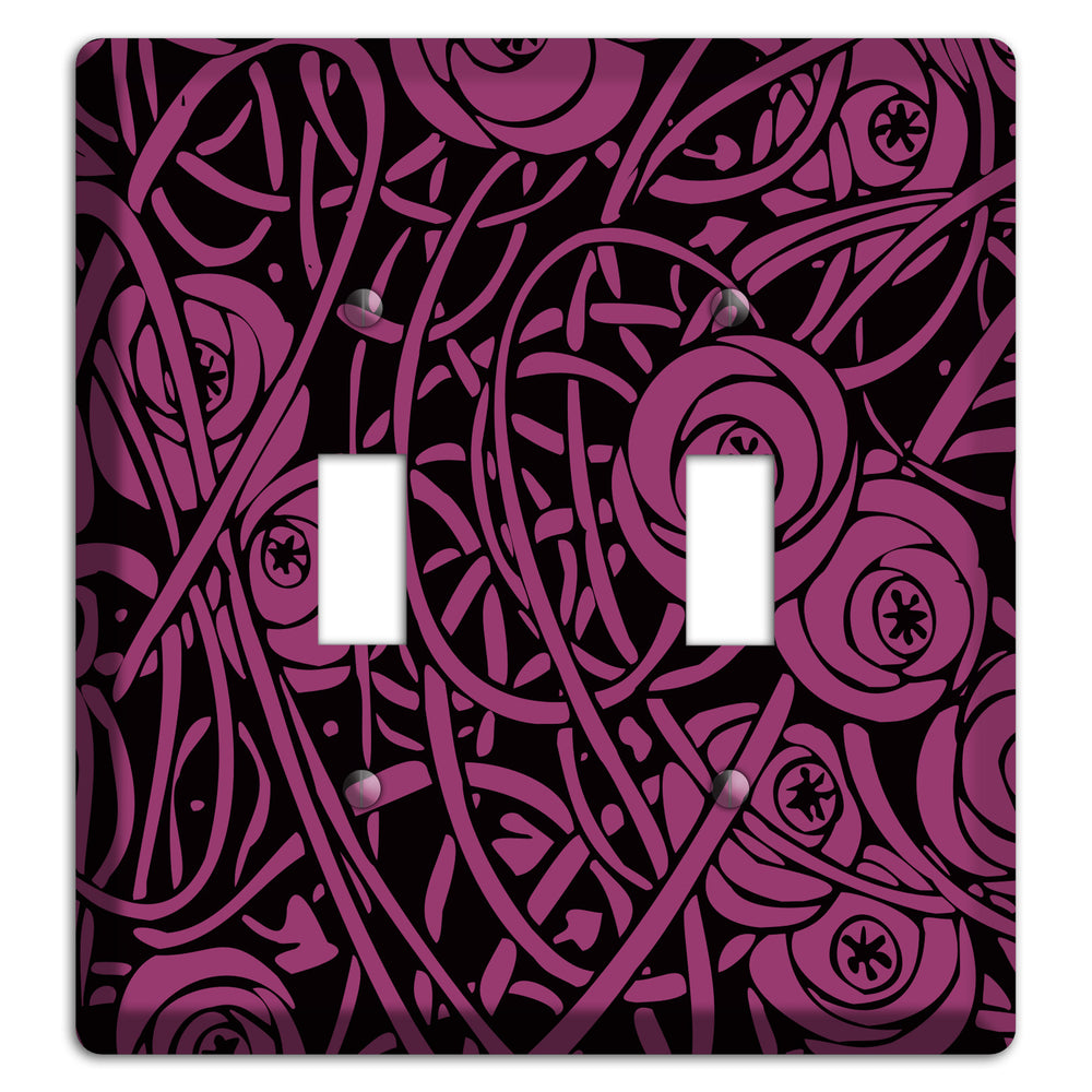 Fuschia Deco Floral 2 Toggle Wallplate